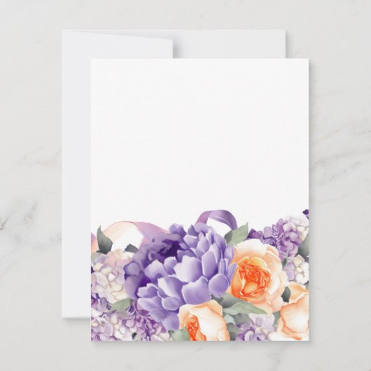 Waterverf Pioen Dusty Mauve Peach Reageer Kaart (Achterkant)