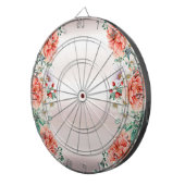 Waterverf Pioen Flower Dartboard Dartbord (Voorkant Rechts)