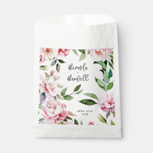 Waterverf Pioen Magnolia Roze Bruiloft Bedankzakje