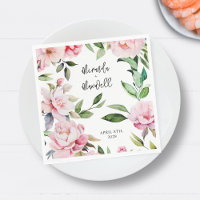 Waterverf Pioen Magnolia Roze Bruiloft