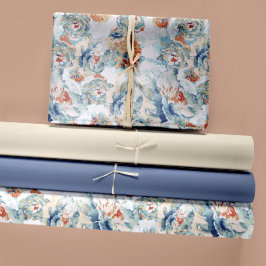 Waterverf pioenen en hortensia's in Herfst Palette Inpakpapier Vel