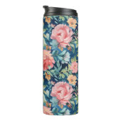 Waterverf Pioenen Floral Monogram Thermosbeker (Geroteerd rechts)