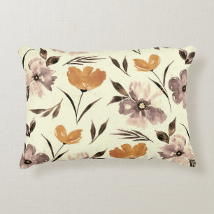 Waterverf pioenroos, abstract bloemmotief. accent kussen
