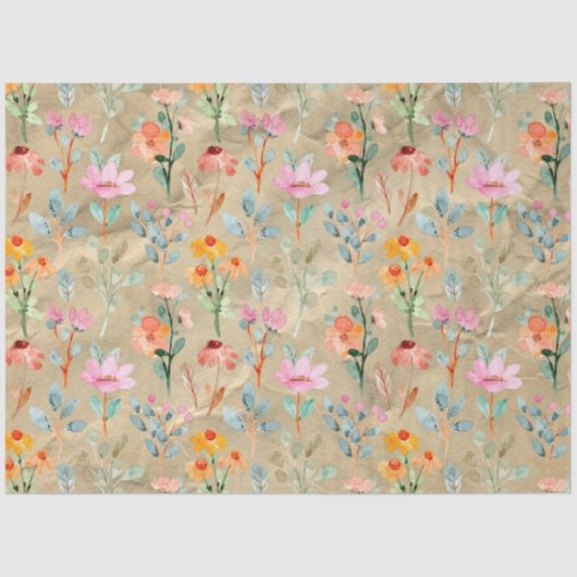  Waterverf pioenroos floral decoupage Tissuepapier (Voorkant)