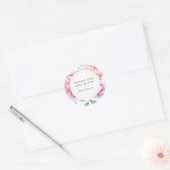 Waterverf Pioenrozen Bloemen Zakelijk Product Ronde Sticker (Envelop)