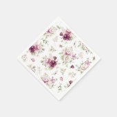 Waterverf pioenrozen papier servet (Hoek)