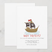 Waterverf Pirate Ship Birthday Invitation Kaart (Voorkant / Achterkant)