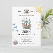 Waterverf Piraten Verjaardag Kaart (Staand voorkant)