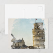 Waterverf Pisa Italië Art Briefkaart (Voorkant / Achterkant)
