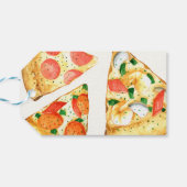 Waterverf Pizza Feest Verjaardag Cadeaulabel (Achterkant Horizontaal)