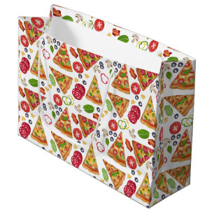 Waterverf Pizza Slices Pattern Groot Cadeauzakje