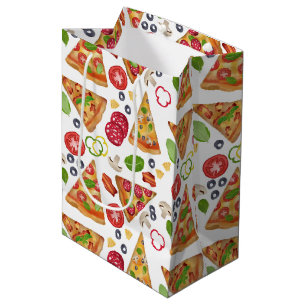 Waterverf Pizza Slices Pattern Medium Cadeauzakje