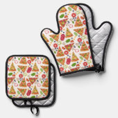 Waterverf Pizza Slices Pattern Ovenwant & Pannenlap Set (Voorkant / Achterkant)