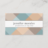 Waterverf Plaid Blauwgroen Bruin Tan Aqua QR CODE Visitekaartje (Voorkant)