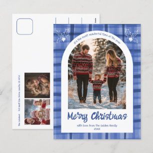 Waterverf Plaid Christmas Custom Arch 3 Foto Feestdagenkaart