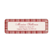 Waterverf Plaid Christmas CUSTOM Retouradres Etiket (Voorkant)