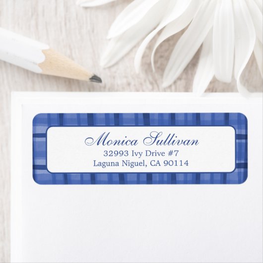 Waterverf Plaid Feestdagen CUSTOM Retouradres Etiket (Insitu)