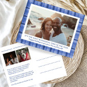 Waterverf Plaid Handgemaakte Kerst Custom 3 Foto Feestdagenkaart