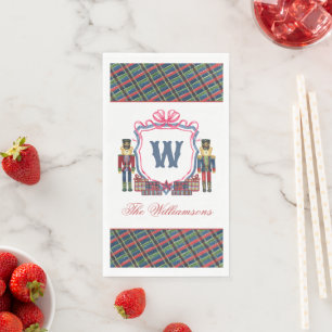 Waterverf Plaid Notenkraker Beer Monogram Wapen Servet
