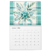 Waterverf Plaid Patterns and Flowers 2026 Kalender (Jan 2026)