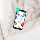 Waterverf Planeet Baby shower Kaart