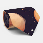 Waterverf Planeten in de Melkweg Stropdas (Opgerold)