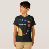 Waterverf Planeten Zon Aarde Mars Jupiter Saturnus T-shirt (Voorkant volledig)