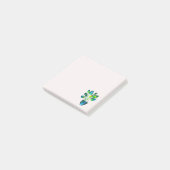 Waterverf plant groen en blauw abstract post-it® notes (Schuin)