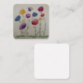 Waterverf platte kaart voor wilde bloemen notitiekaartje (Voorkant / Achterkant)
