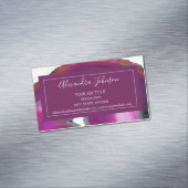 Waterverf Plum Paars Agate Geode Magnetisch Visitekaartje (Voorbeeld)