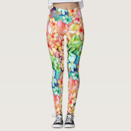 Waterverf Plumeria Hawaii Leggings
