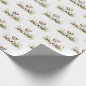 Waterverf poedel in madeliefjes cadeaupapier (Hoek)