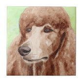 Waterverf poedel tegeltje (Voorkant)