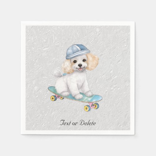 Waterverf poedelservetten servet (Voorkant)