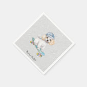 Waterverf poedelservetten servet (Hoek)