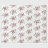 Waterverf poinsettia cadeaupapier (Vlak)