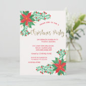 Waterverf Poinsettia, Confetti Company kerst Kaart (Staand voorkant)