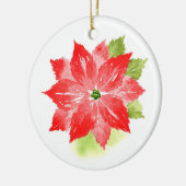 Waterverf Poinsettia Keramisch Ornament (Links)