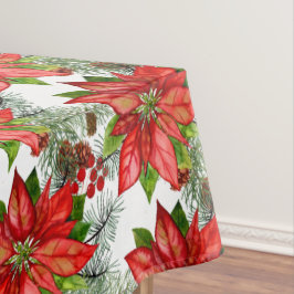 Waterverf Poinsettia Kerstmis Tafelkleed