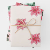 Waterverf Poinsettia Wrapping Paper Set (In situ)