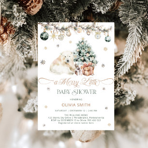 Waterverf Polar Beer Een vrolijk klein Baby shower Kaart