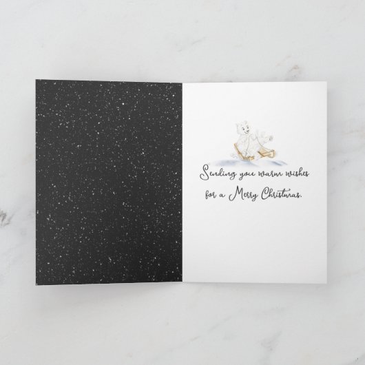 Waterverf Polar Beer met warme cacao Kaart (Binnen)