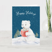 Waterverf Polar Beer met warme cacao Kaart (Voorkant)