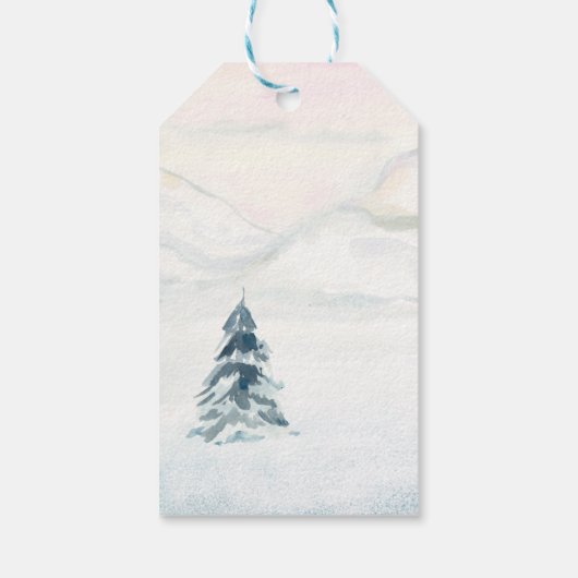 Waterverf Polar Beer Winter Baby shower Dank u Cadeaulabel (Achterkant)