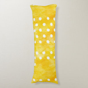 Waterverf Polka Dot - Aardgeel en wit (1) Lichaamskussen