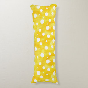 Waterverf Polka Dot - Aardgeel en wit (2) Lichaamskussen