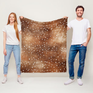 Waterverf Polka Dot in koffiebruin en wit (2) Fleece Deken