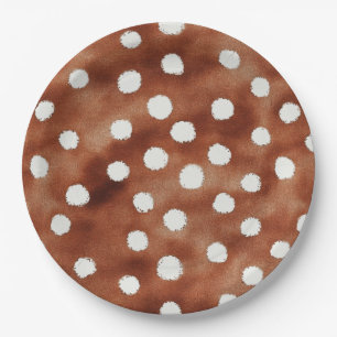 Waterverf Polka Dot in koffiebruin en wit Papieren Bordje
