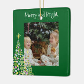 Waterverf Polka Dot Kerstboom Keepsake Keramisch Ornament (Links)