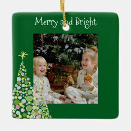 Waterverf Polka Dot Kerstboom Keepsake Keramisch Ornament